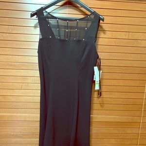 Black mid length dress with crystal detail